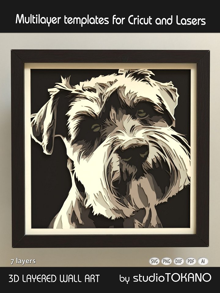 Schnauzer Dog 3D Cricut SVG product image (1)