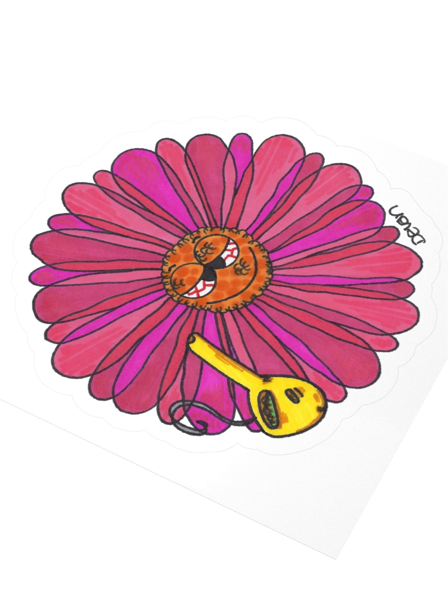 Pink Stoner Flower Sticker product image (3)