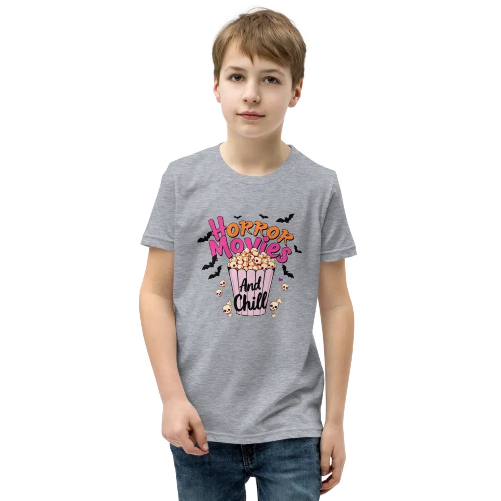 Horror Movies and Chill Popcorn Youth T-shirt product image (1)