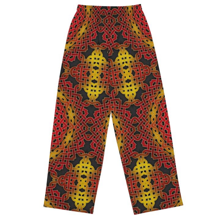 Orange Celtic Spiral Wideleg Pants product image (1)