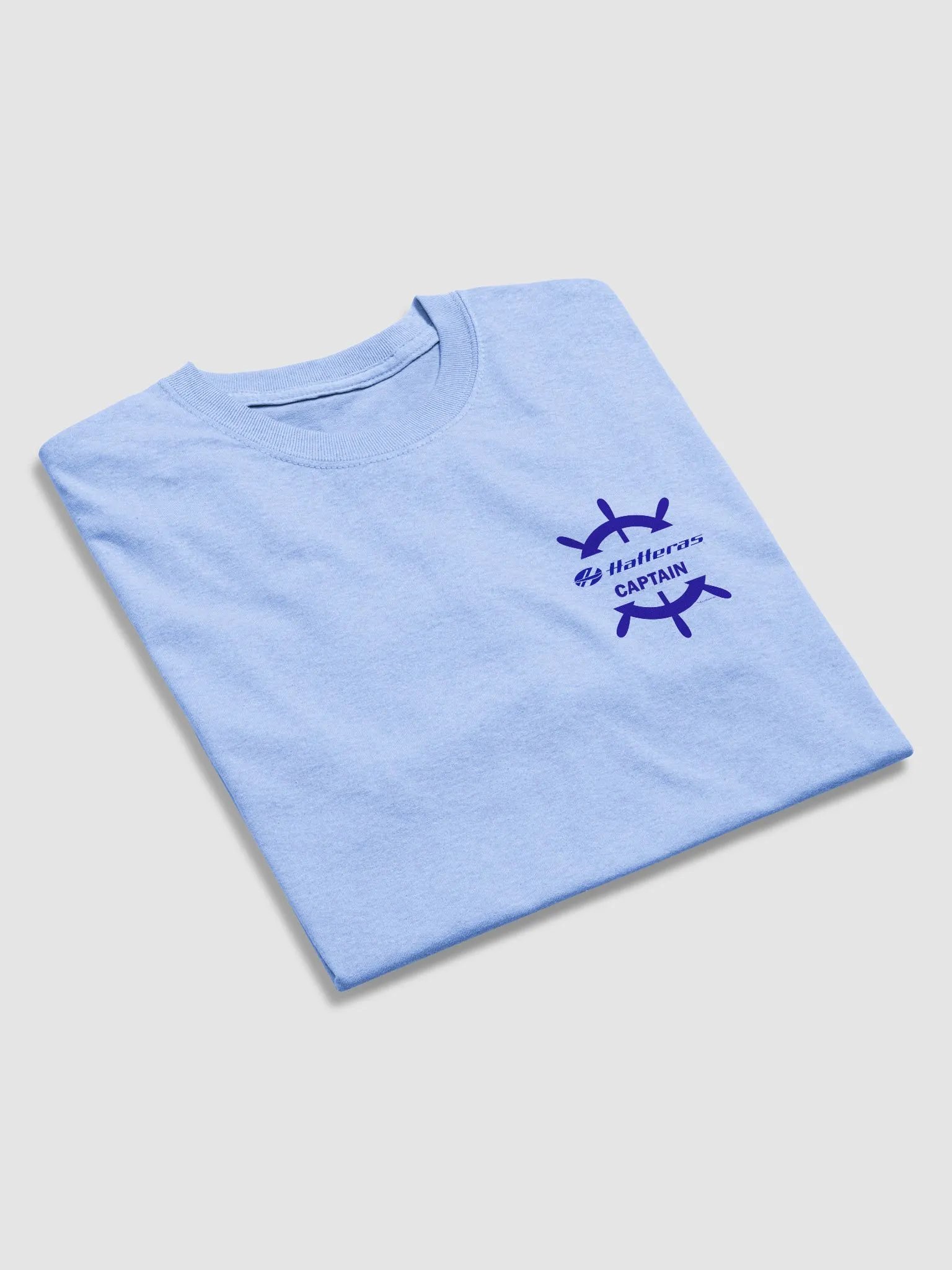 Hatteras Captain - T-Shirt - Light Shirt w/Blue Logo product image (5)