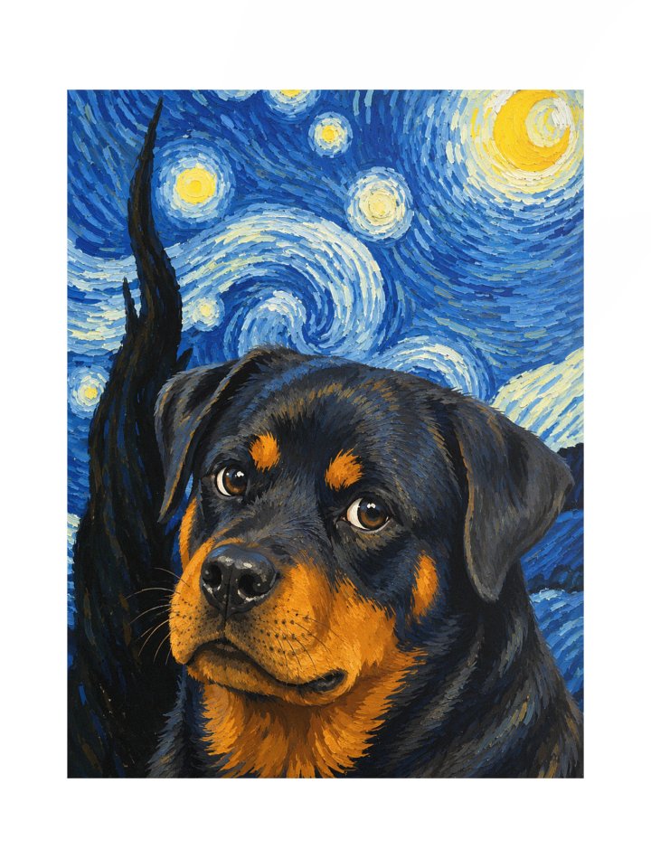 Rottweiler Starry Night Poster product image (1)