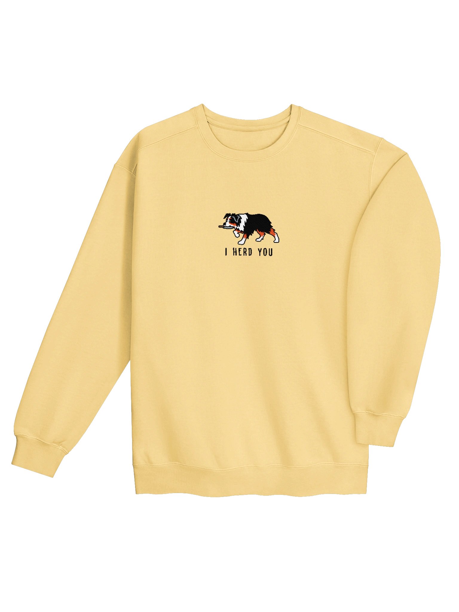 I Herd You Funny Chibi-Style Embroidered Premium Sweatshirt for Australian Shepherd(Tricolor) Owners product image (44)