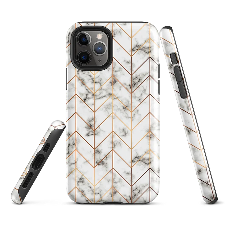 Durable Marble Chevron Tough iPhone Case for Protection product image (3)