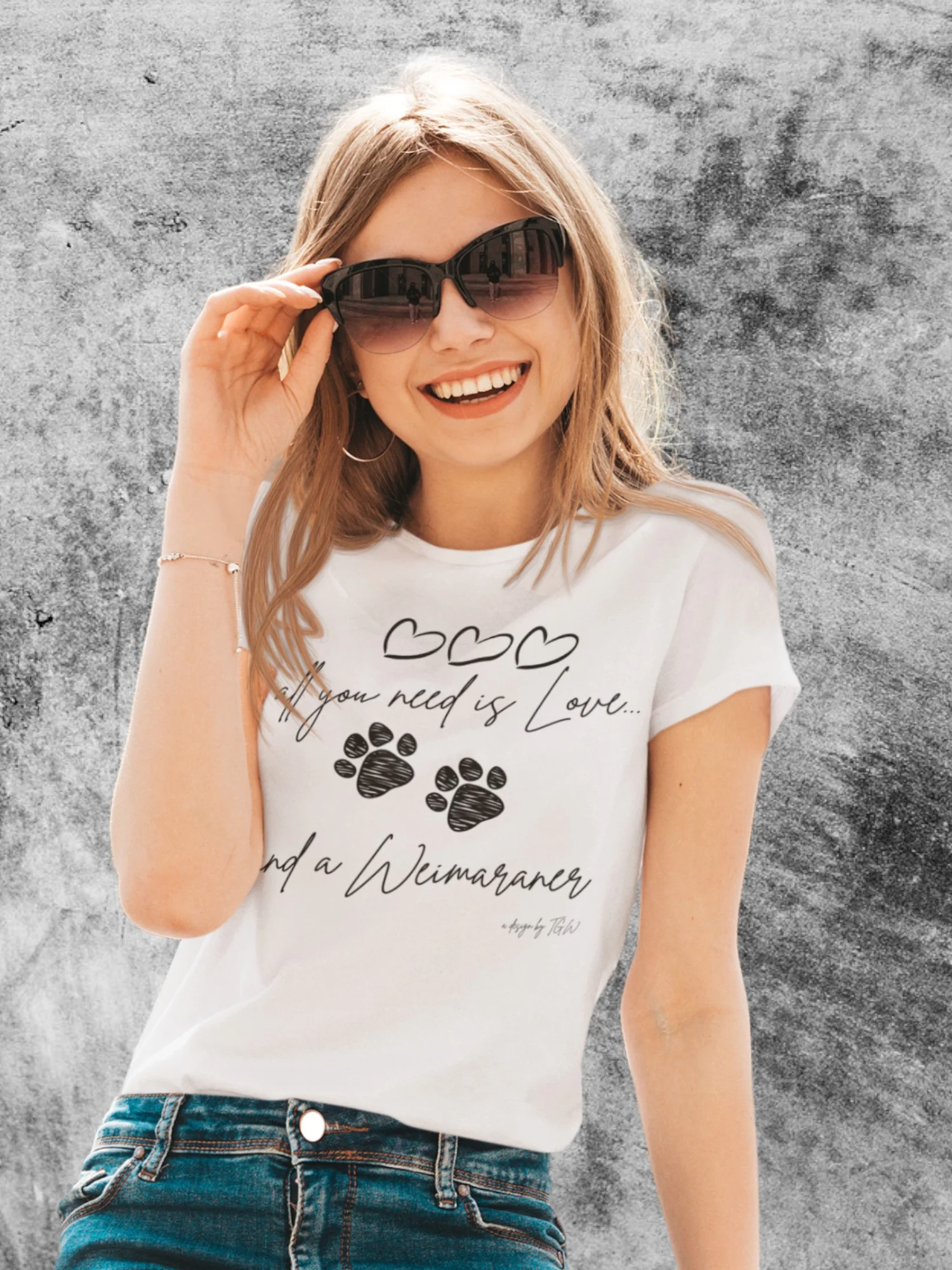 All Your Need is Love and a Weimaraner - Bella+Canvas Triblend Short Sleeve T-Shirt product image (1)