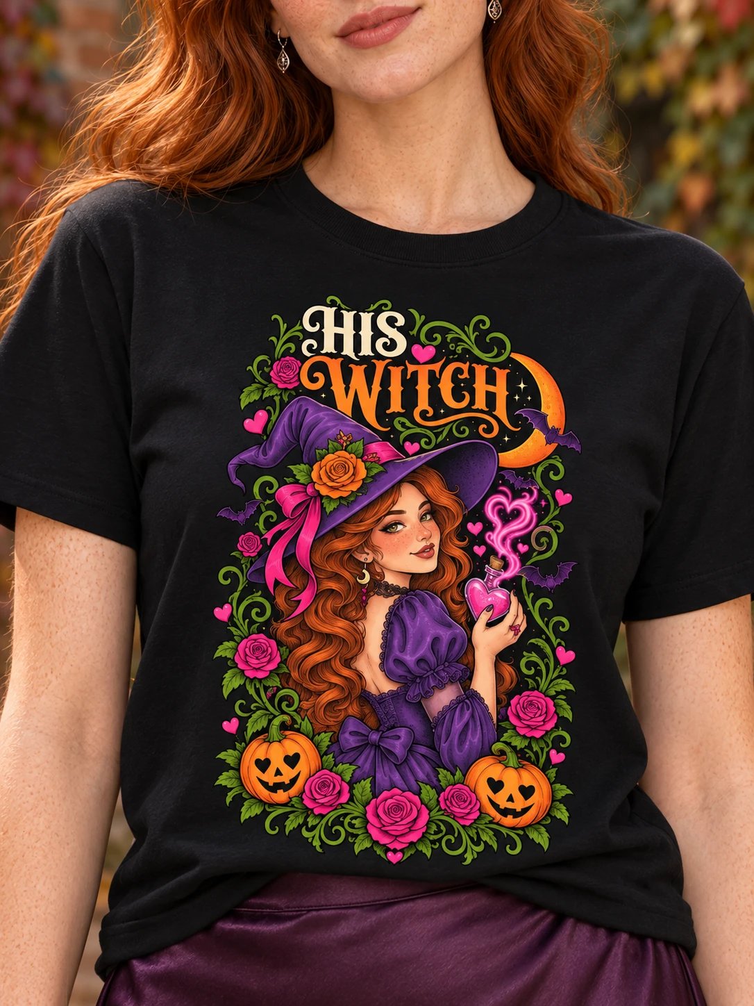 Couples Halloween T-Shirt – His Witch Love Potion product image (1)