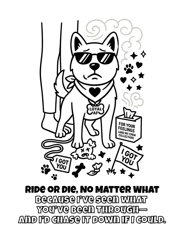 Coupon Coloring Book From Your Dog, Military Spouse Edition (Digital Download): 25 Snarky and Sweet Coupons For the Strongest Human I Know product image (2)