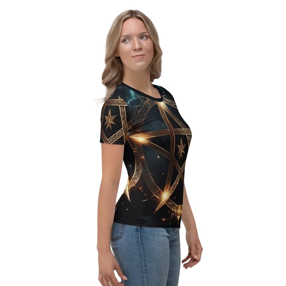 Black and Gold Star Symbology TShirt - all over print product image (8)