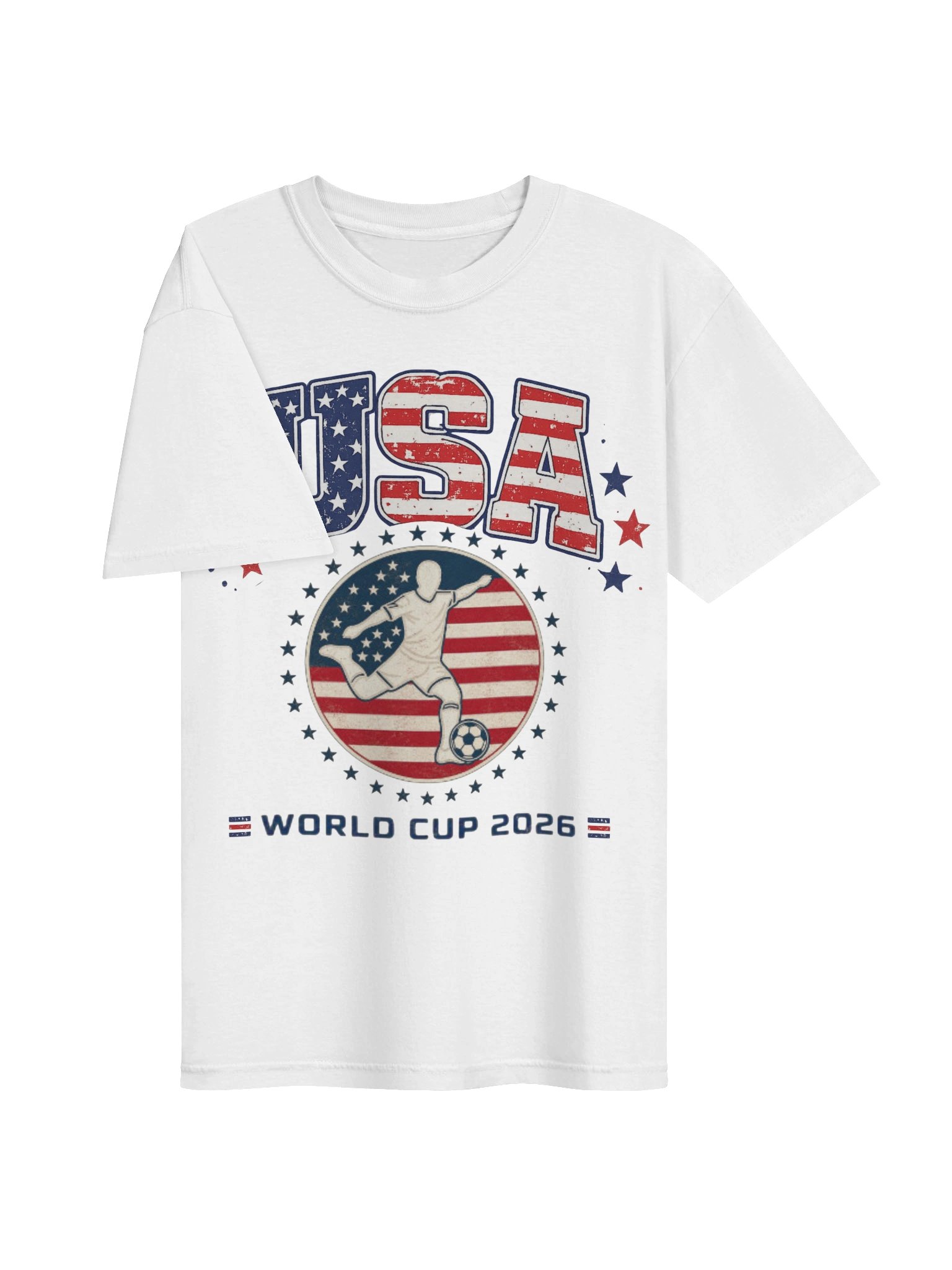 USA Soccer 2026 T-Shirt | Patriotic Soccer Graphic Tee | Fan Shirt Red White Blue Stars & Stripes product image (3)