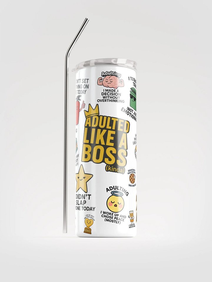 Humorous Adulting Stickers Tumbler product image (1)