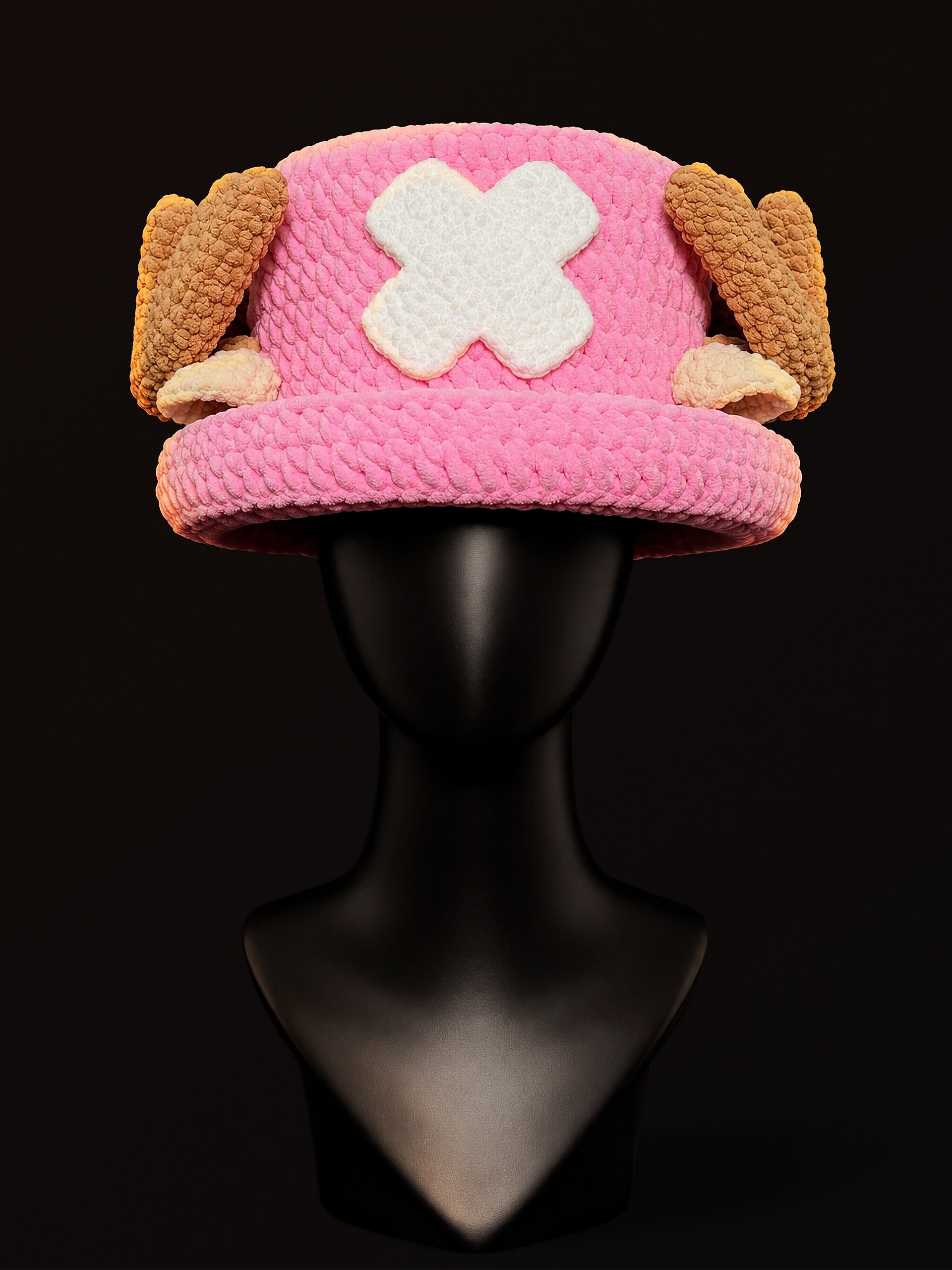 Crochet Plush Hat, Reindeer Doctor Pirate Inspired Beanie product image (2)