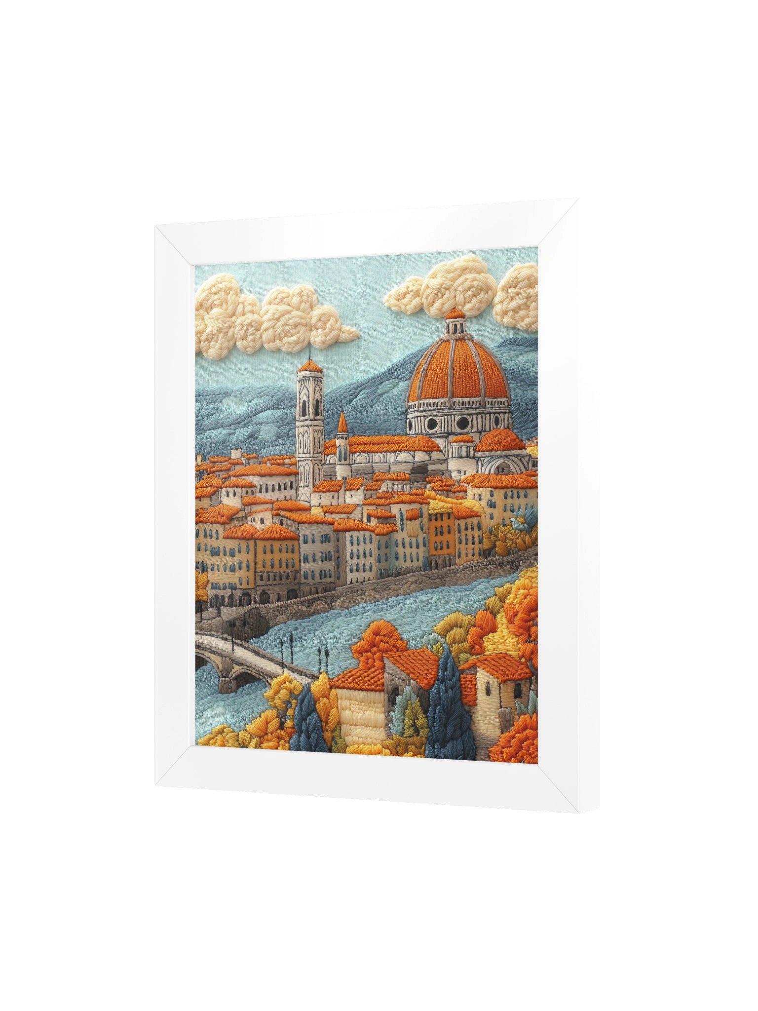 Autumn in Florence | Embroidery-Style Wall Art — Framed Print product image (15)