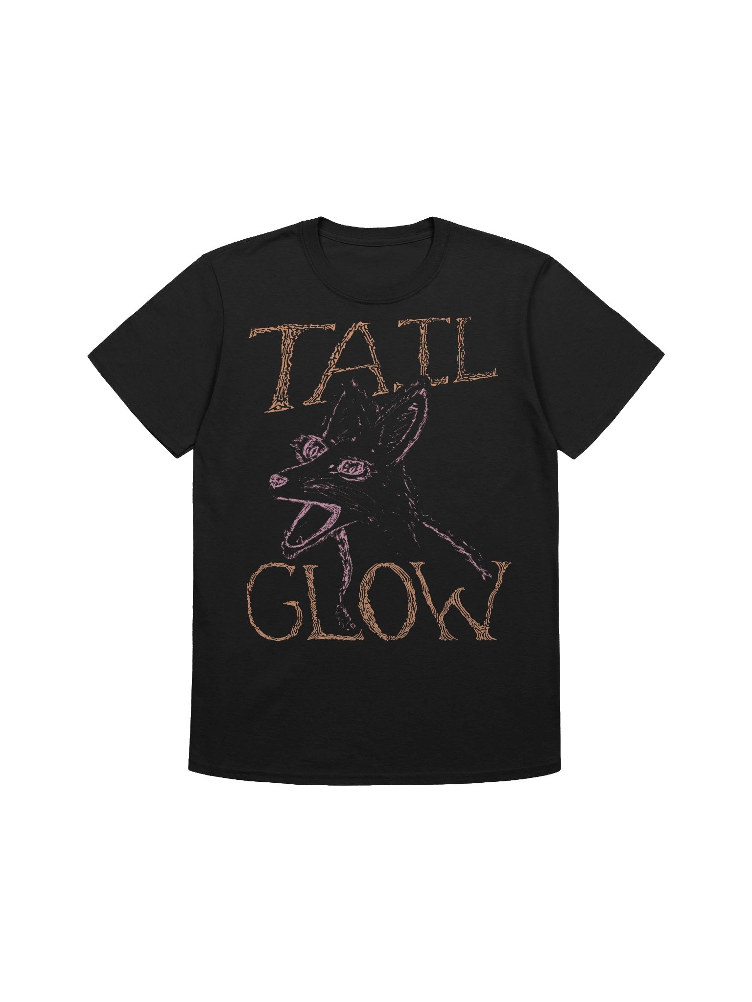 Tail Glow - Screaming Fox T-shirt - Black product image (1)