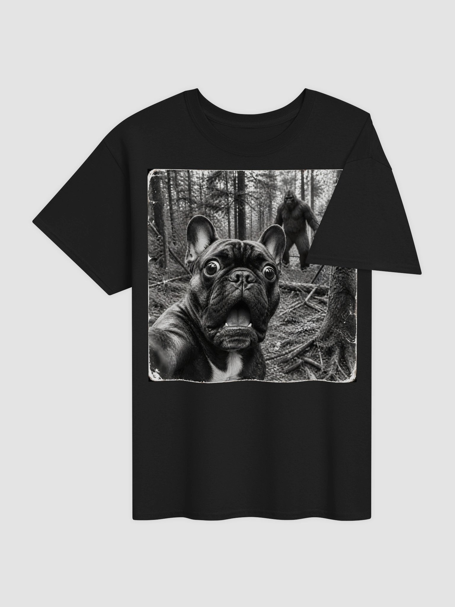 Funny Bigfoot French Bulldog Selfie Shirt - Sasquatch Frenchie Dog T-Shirt product image (4)