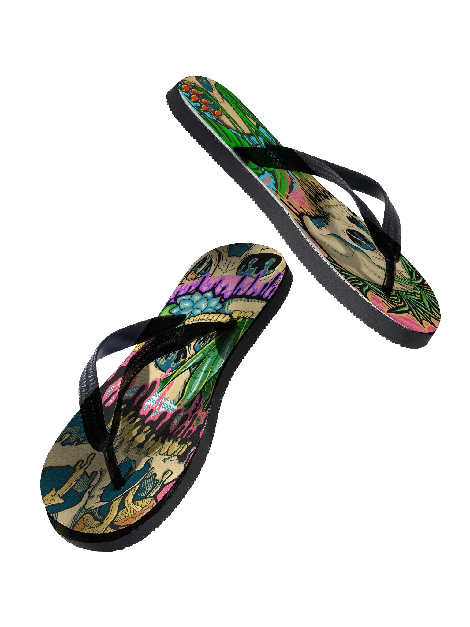 Drippy Skull Collection Flip Flops product image (2)