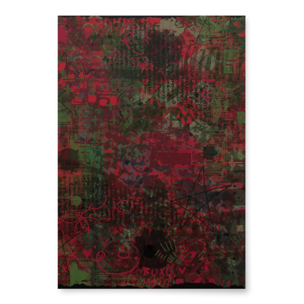 Red Green Grunge Wrapping Paper product image (2)
