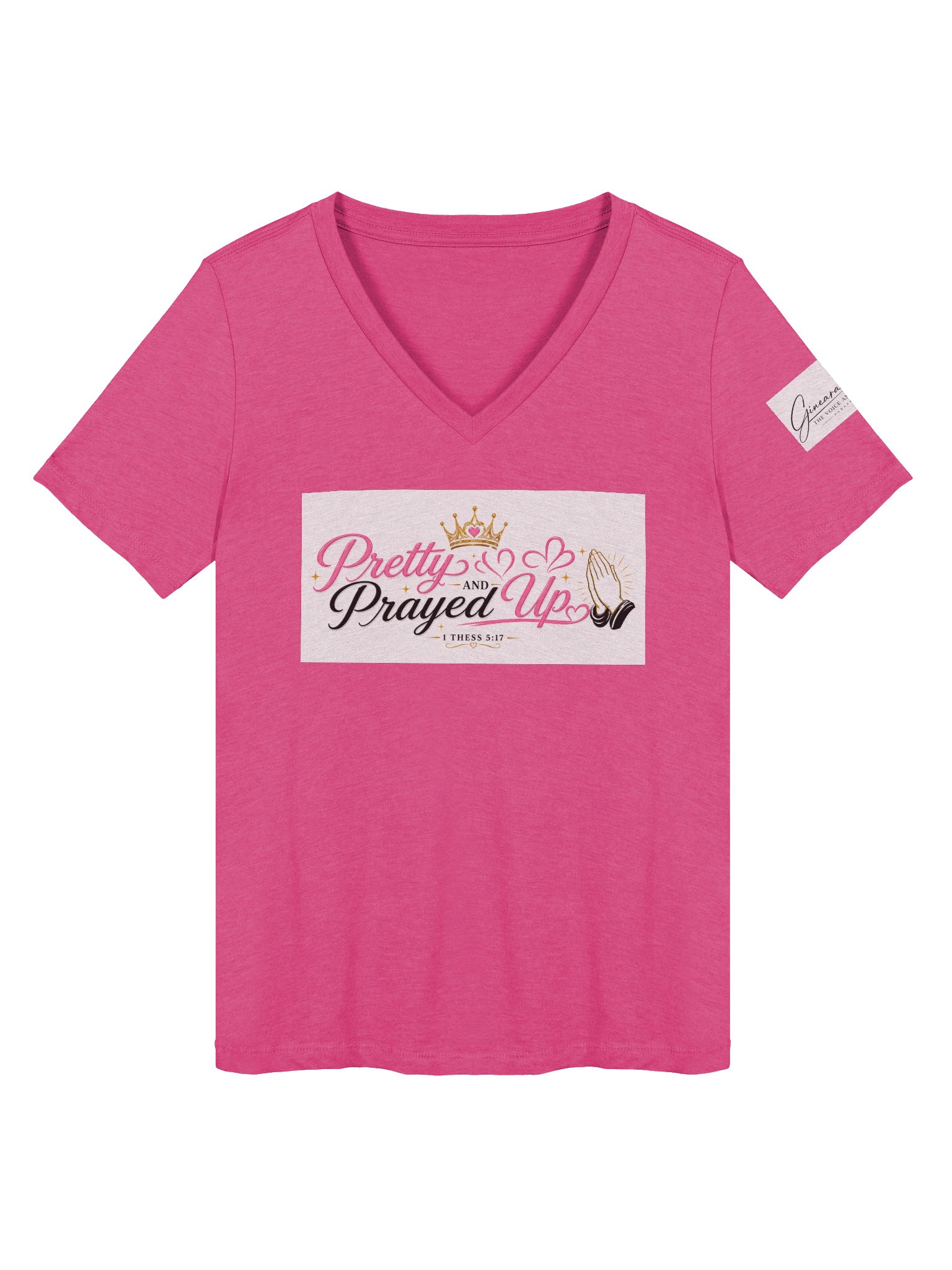 Pretty and Prayed up V-neck-Pink product image (1)