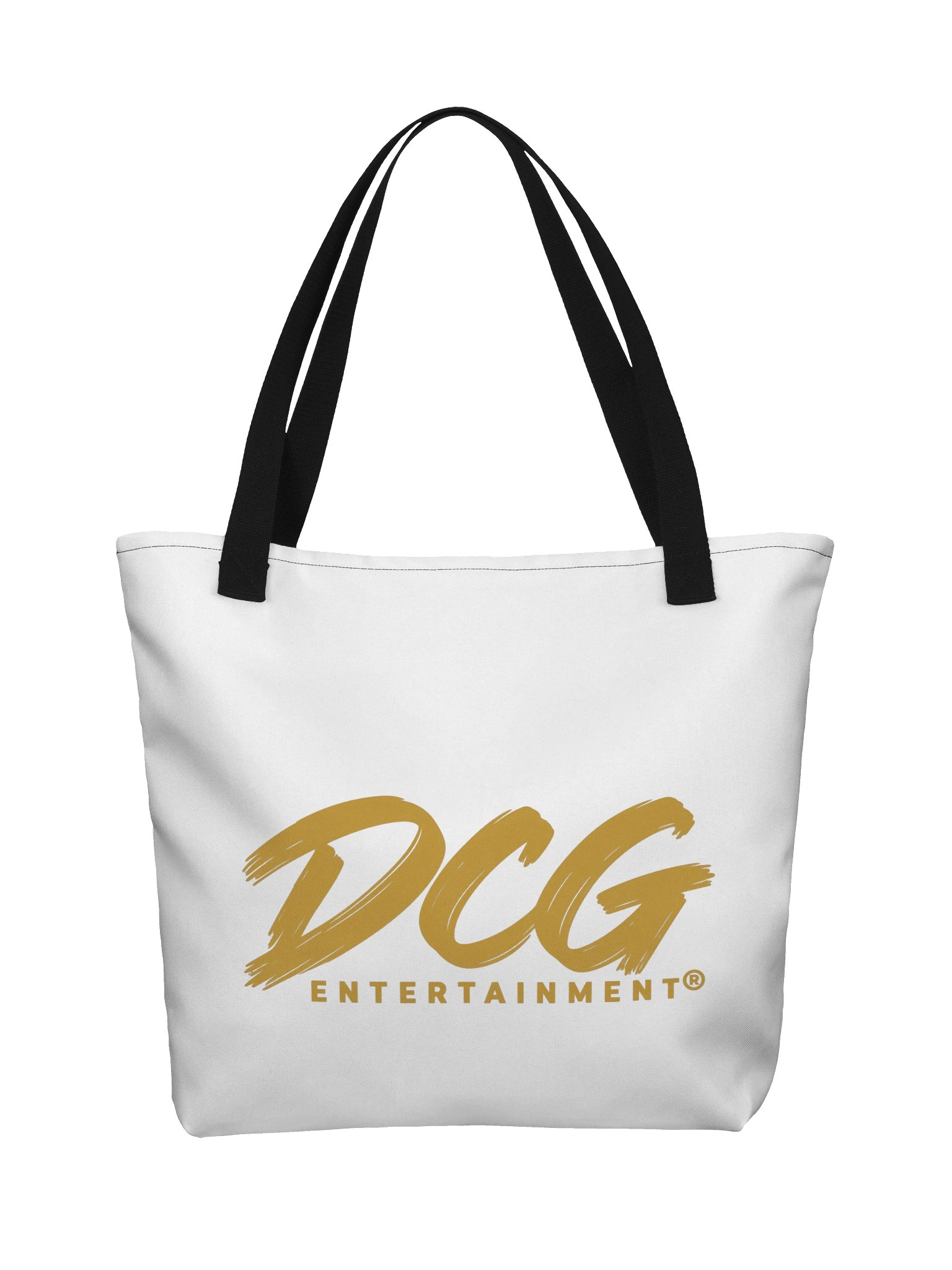 DCG Signature Large Tote Bag with Pocket – Gold Logo on White product image (1)