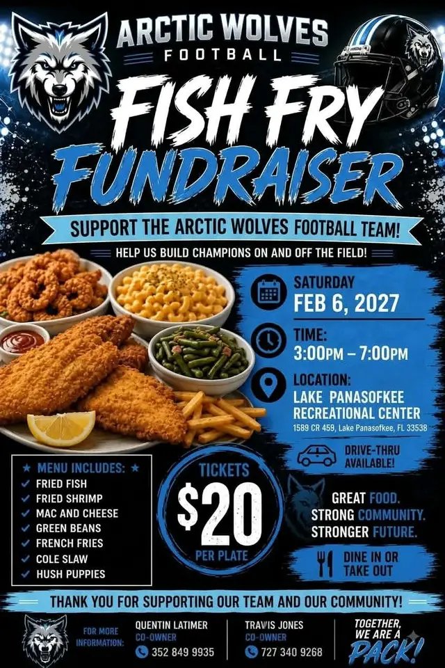 Hey Guys!!! Get ready for our first official Fish Fry Fundraiser Kick-Off Event. Coming the first weekend in February 2027. Look for our NEW Website to be launched in the coming days as well. See ya soon! Love you guys!