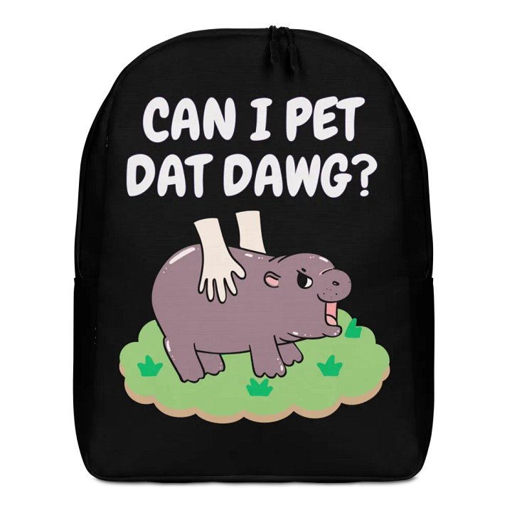 MOODENG'S CAN I PET DAT DAWG? BLACK BACKPACK product image (1)