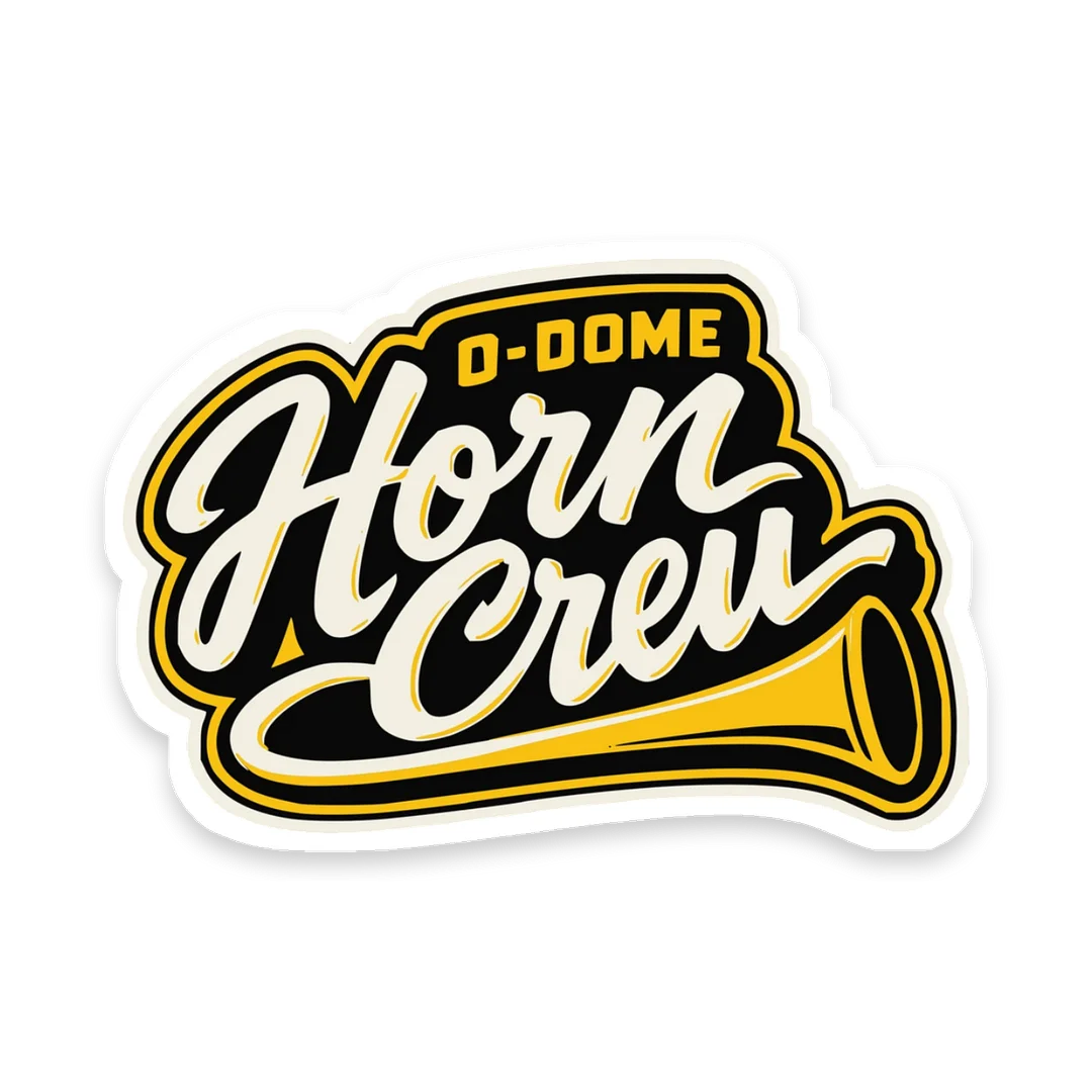 Horn Crew Script — Kiss-Cut Sticker