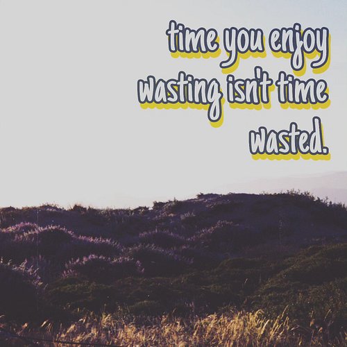 time you enjoy wasting isn't time wasted.

fitting optimism to nihilism ✨
happy sad clothing

#quotes #online #storefront #ar...