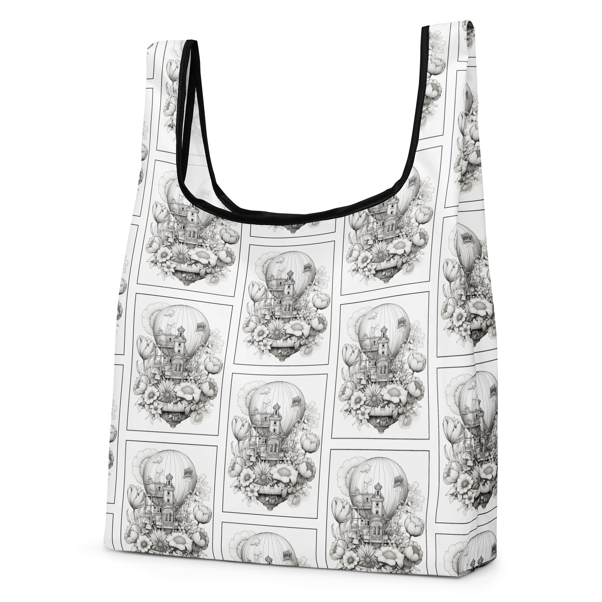 Sky Homes Vintage Fantasy Floral Hot Air Balloons Bag product image (2)
