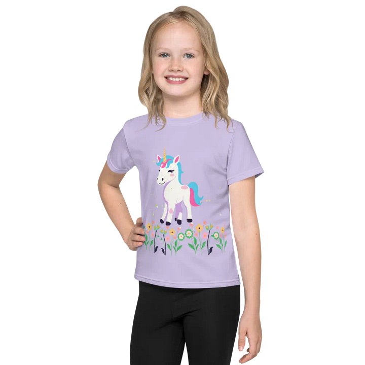 Smiling Unicorn All Over Print Kids T-Shirt product image (1)