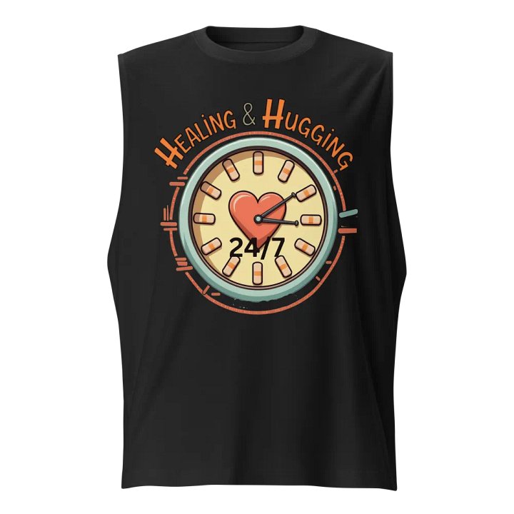 24/7 Healing & Hugging Heart Clock Muscle Tank product image (1)