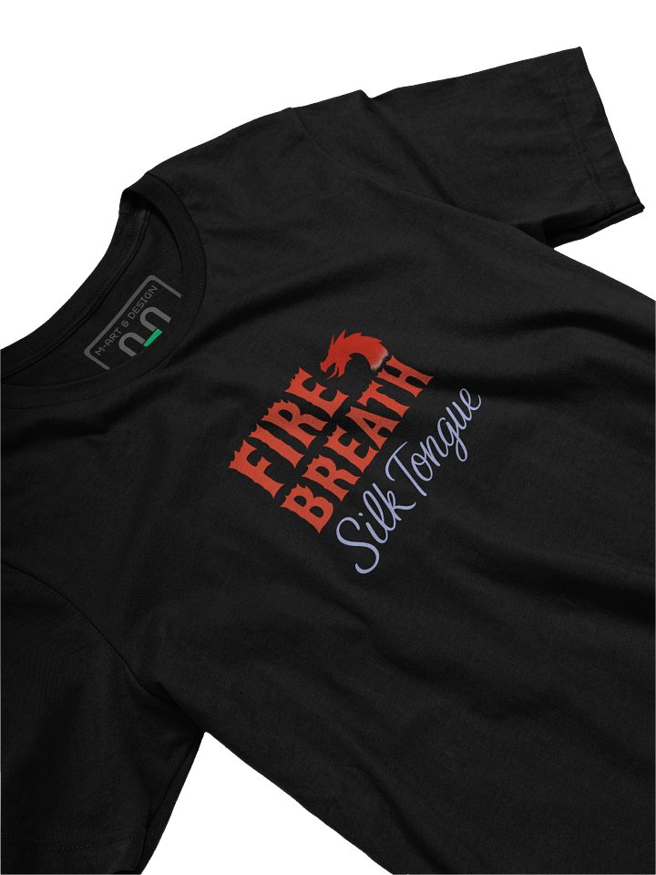 Fire Breath, Silk Tongue – Duality Chest Print T-Shirt – Exclusive M‑Art & Design Statement Wear product image (1)