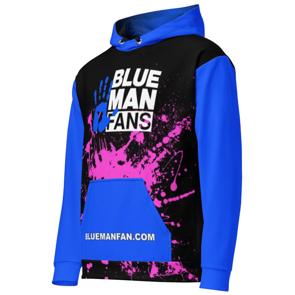 Blue Man Fans Hand Print Unisex Hoodie product image (2)