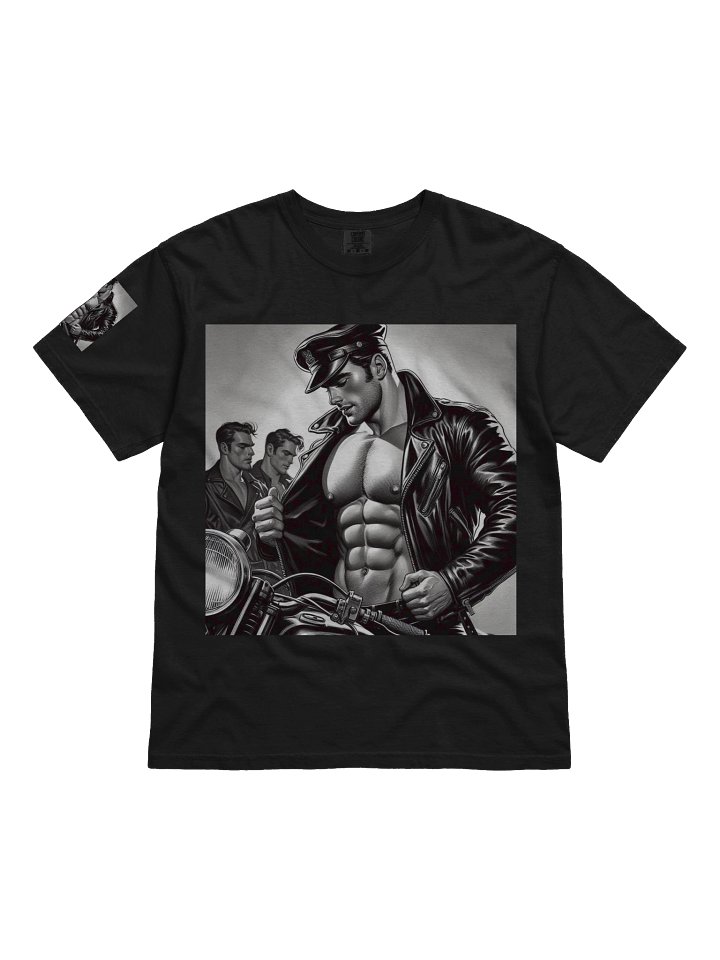 Alpha Dom Art: Limited Edition Anime Noir Gay Leather Bikers Tom of Finland Tribute Berlin Pride Graphic T-Shirt product image (1)