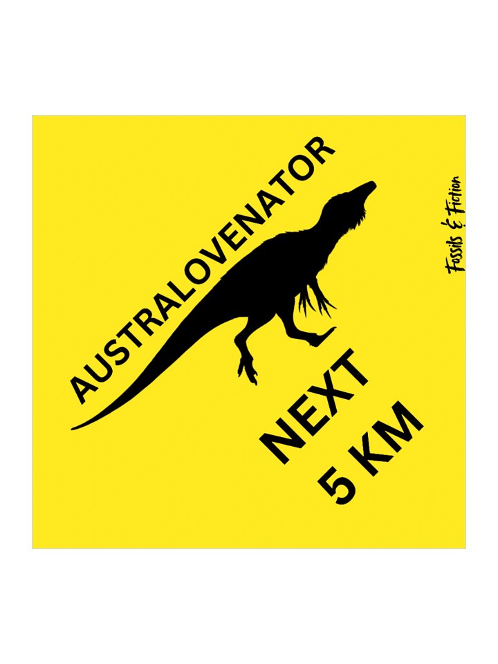 Australovenator Ahead Street Sign (Stickers) product image (2)