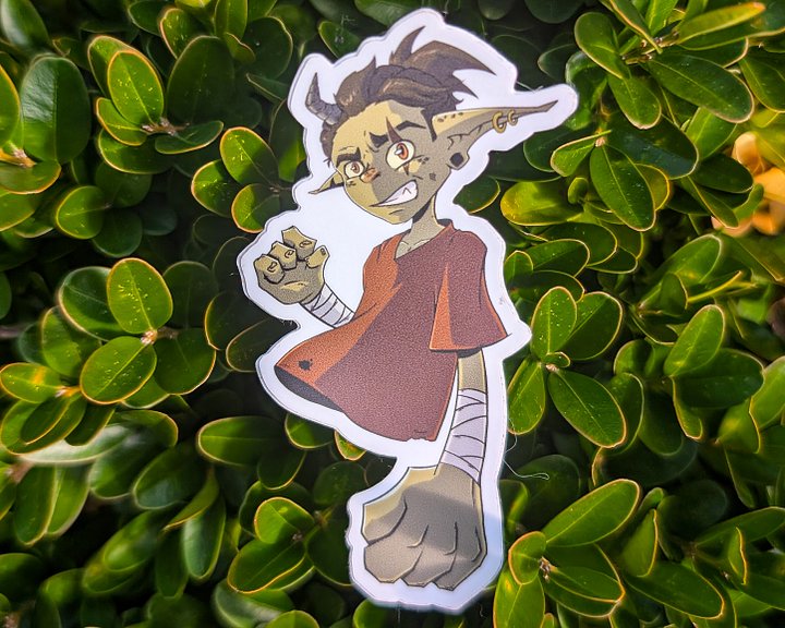 “Nilbog, the Goblin Boy” | Waterproof Vinyl Sticker product image (1)