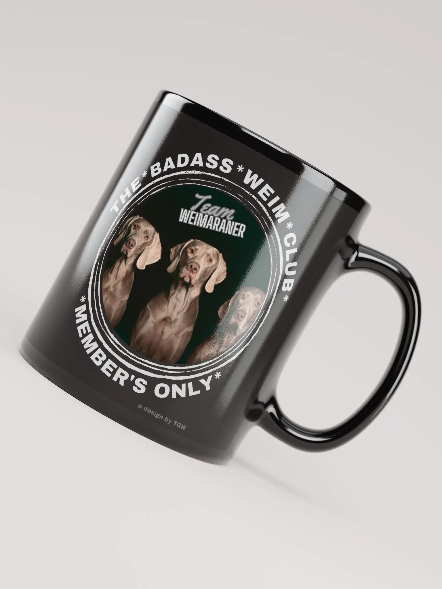 The Badass Weim Club - Black Glossy Mug product image (3)