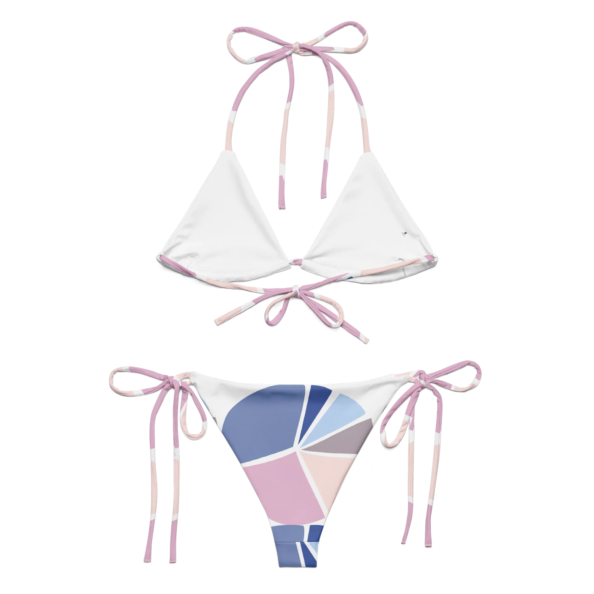 Pastel Geometric All-Over Print String Bikini product image (9)