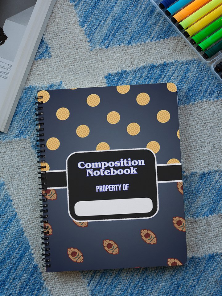 Waffle and Stained Glass Rose Composition Notebook product image (1)