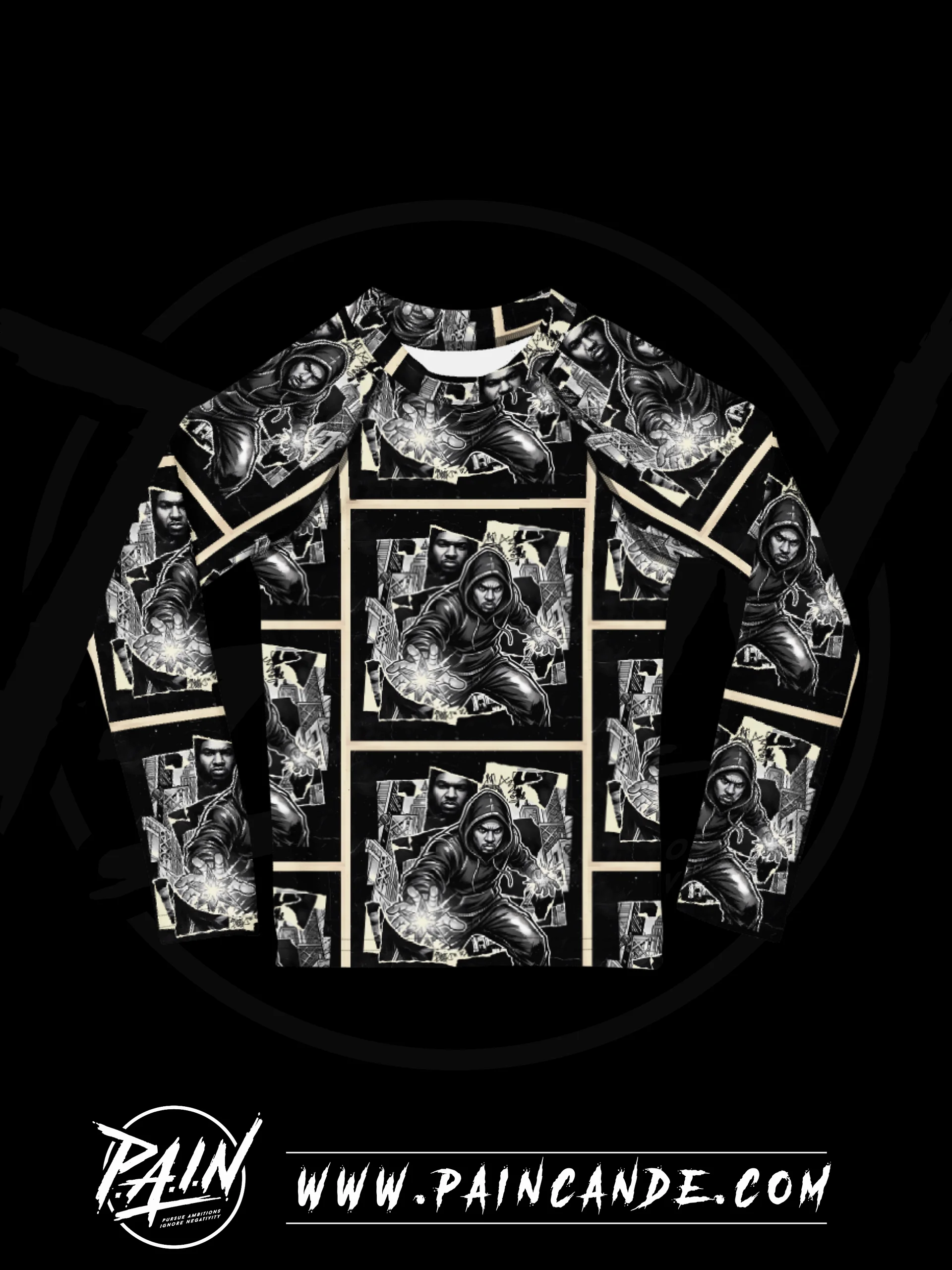 Comic Glow All-Over Print Kids Rash Guard product image (1)
