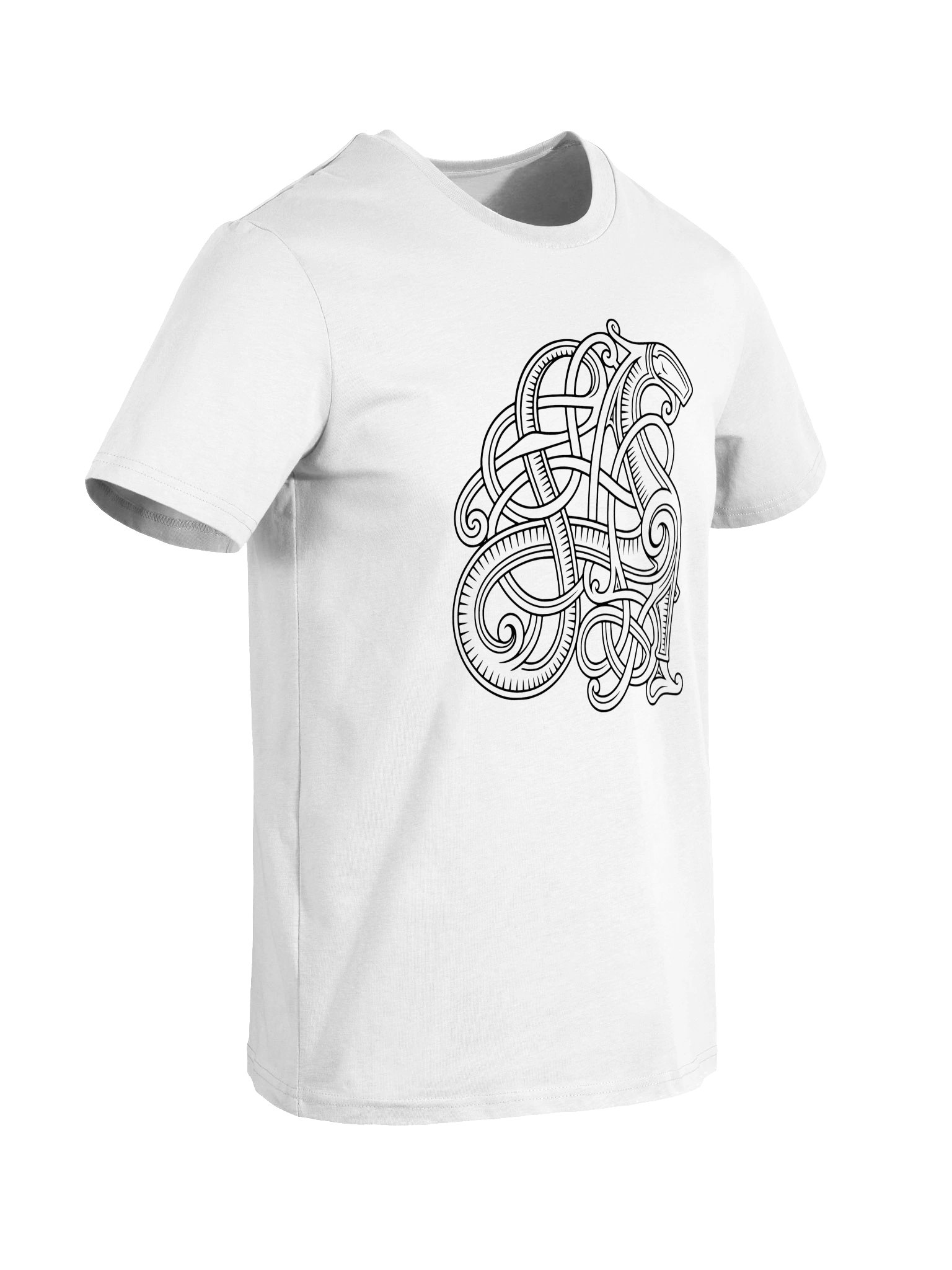 Grafika inspirowana wikińską fibulą w stylu Urnes - koszulka unisex z bawełny organicznej product image (4)
