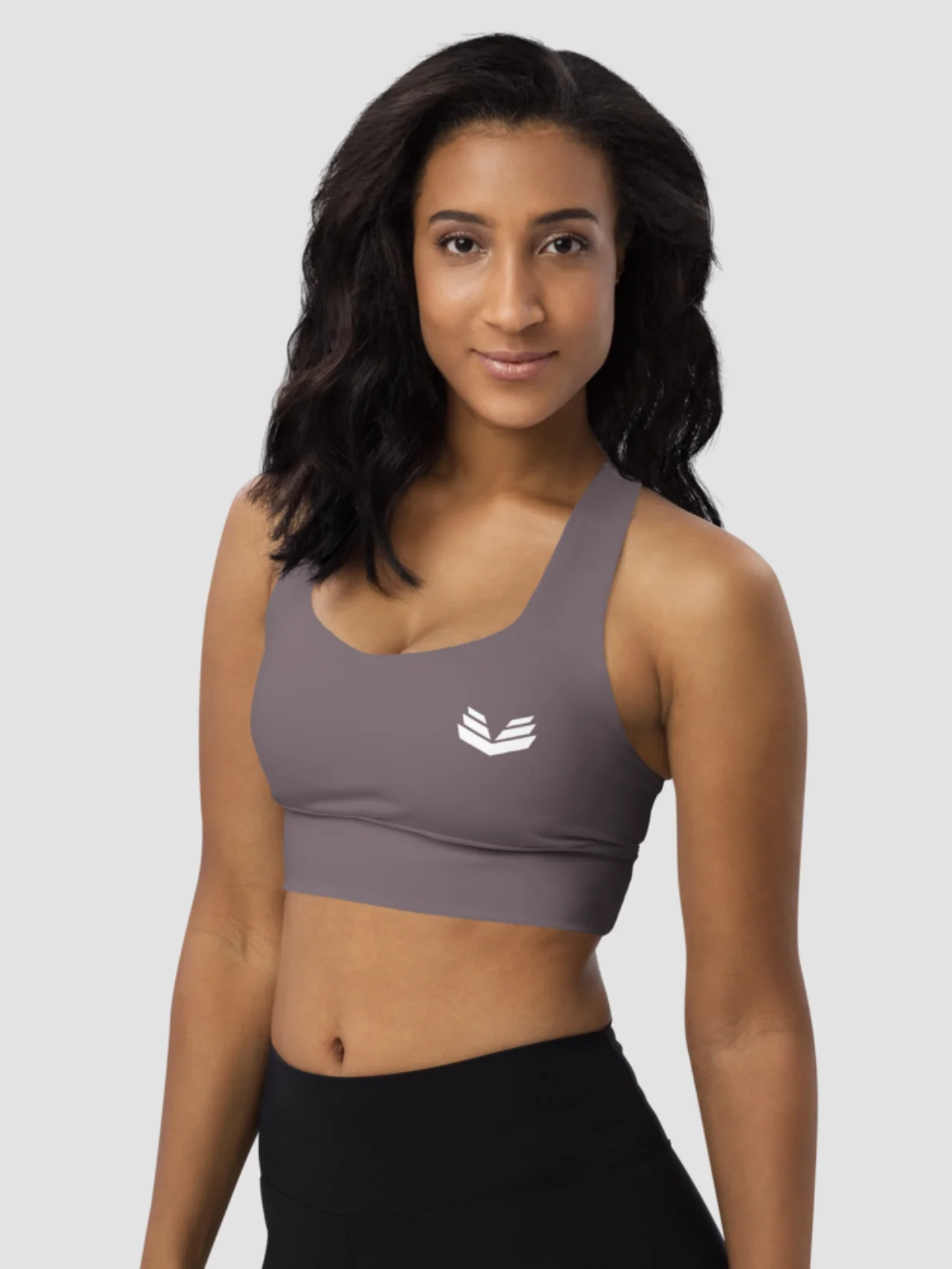 Longline Sports Bra - Dusty Taupe product image (3)