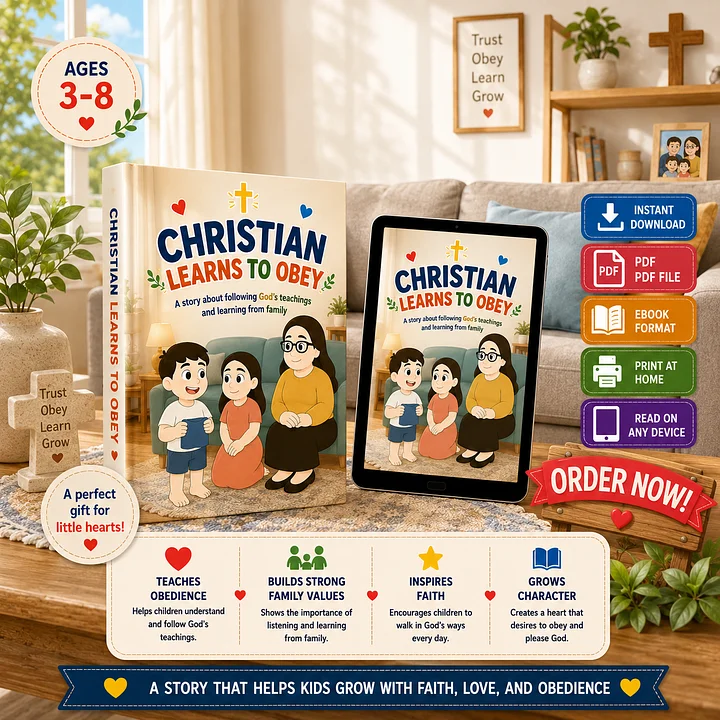 Christian Learns to Obey | Storybook for Children Ages 3–8 | Printable PDF eBook | Instant Download product image (1)