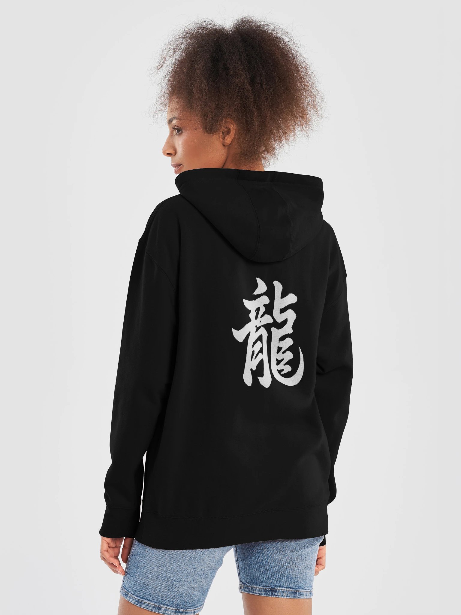 Dragon Omen Kanji Art from a Fallen Sengoku Battlefield - Hoodie - Dark Body - Back Print product image (8)