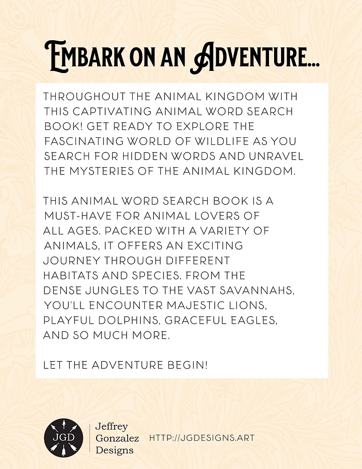 Animal Word Search: 43 Puzzles & Solutions - Printable E-Book PDF product image (2)