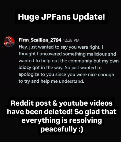 Huge JPFans update! Damage was done obviously but I am glad everything is resolved peacefully :) link in bio to my post on it...