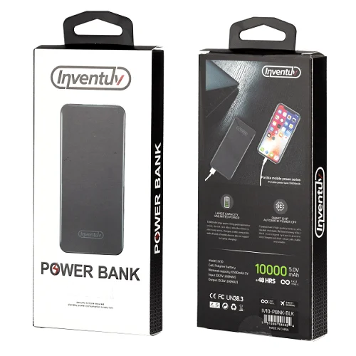 InvenTuv 10000mAh Portable Power Bank - Compact High-Capacity USB Charger product image (1)