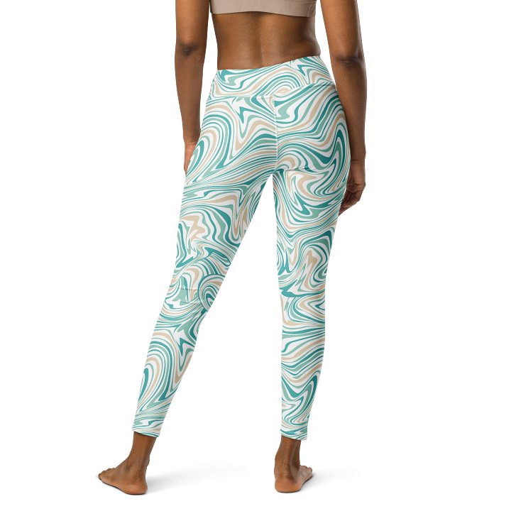 Marble Waves High-Waisted Leggings - Artistic Flow product image (2)