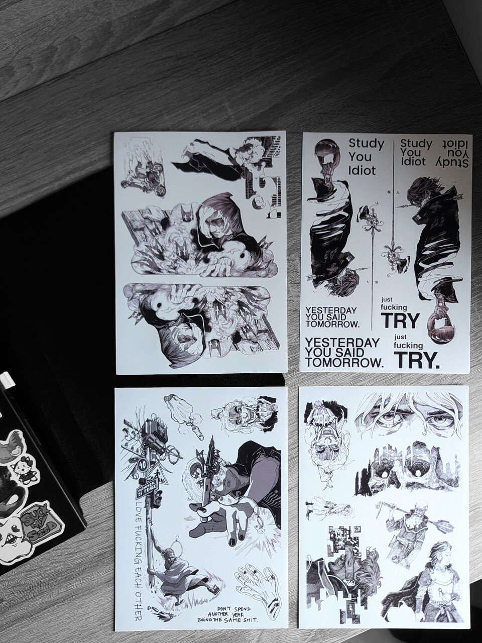 "Black" 4 stickerset A5 product image (6)