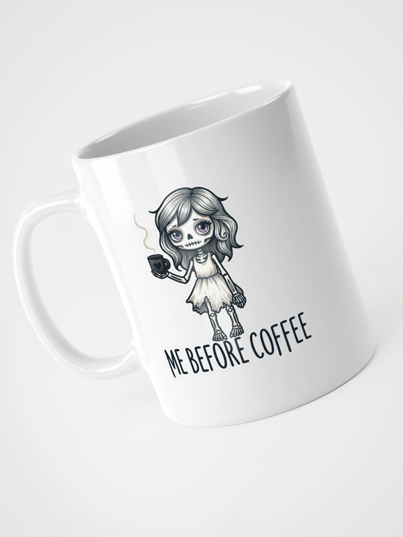 "Me Before Coffee" Skeleton Girl Mug | Me Before Coffee Collection product image (6)