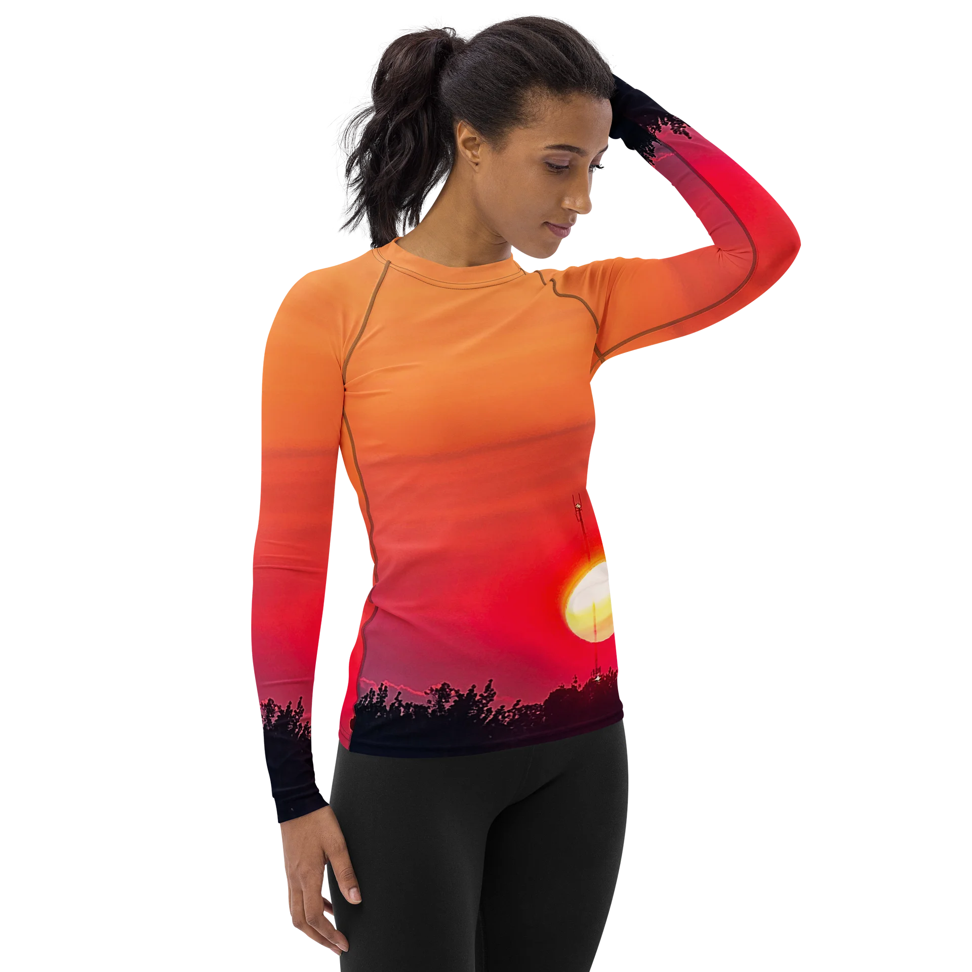 Sherbet Sunset Women's Rash Guard product image (4)