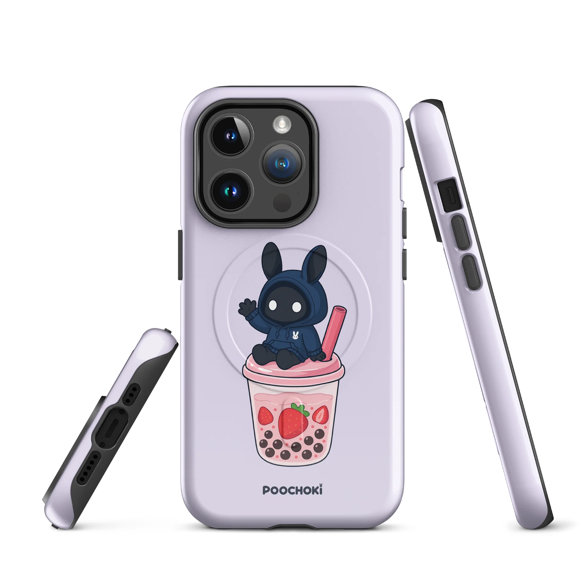 Poochoki Strawberry Bubble Tea MagSafe iPhone Case product image (1)